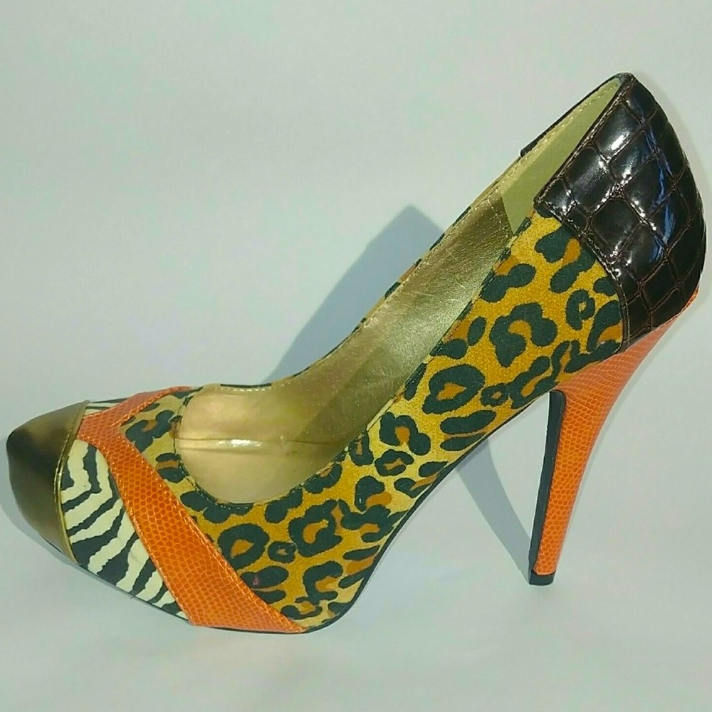 Qupid Animal Print Heels
